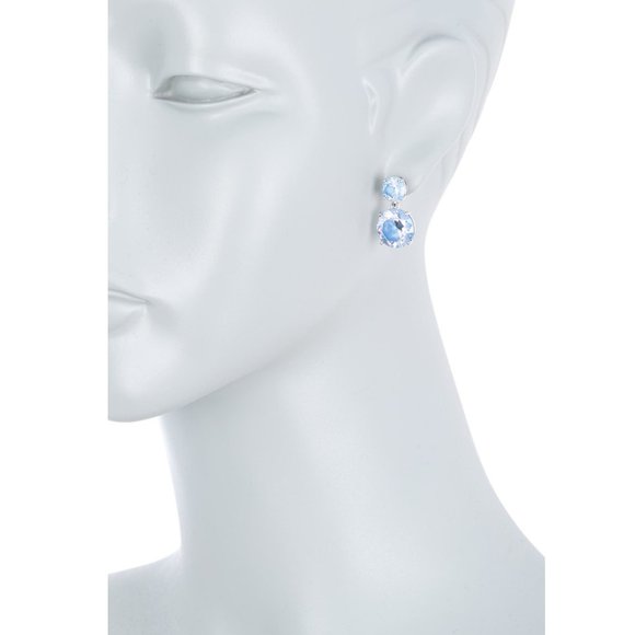 NEW Kate Spade Double Drop Blue Crystal Earrings - Picture 3 of 4